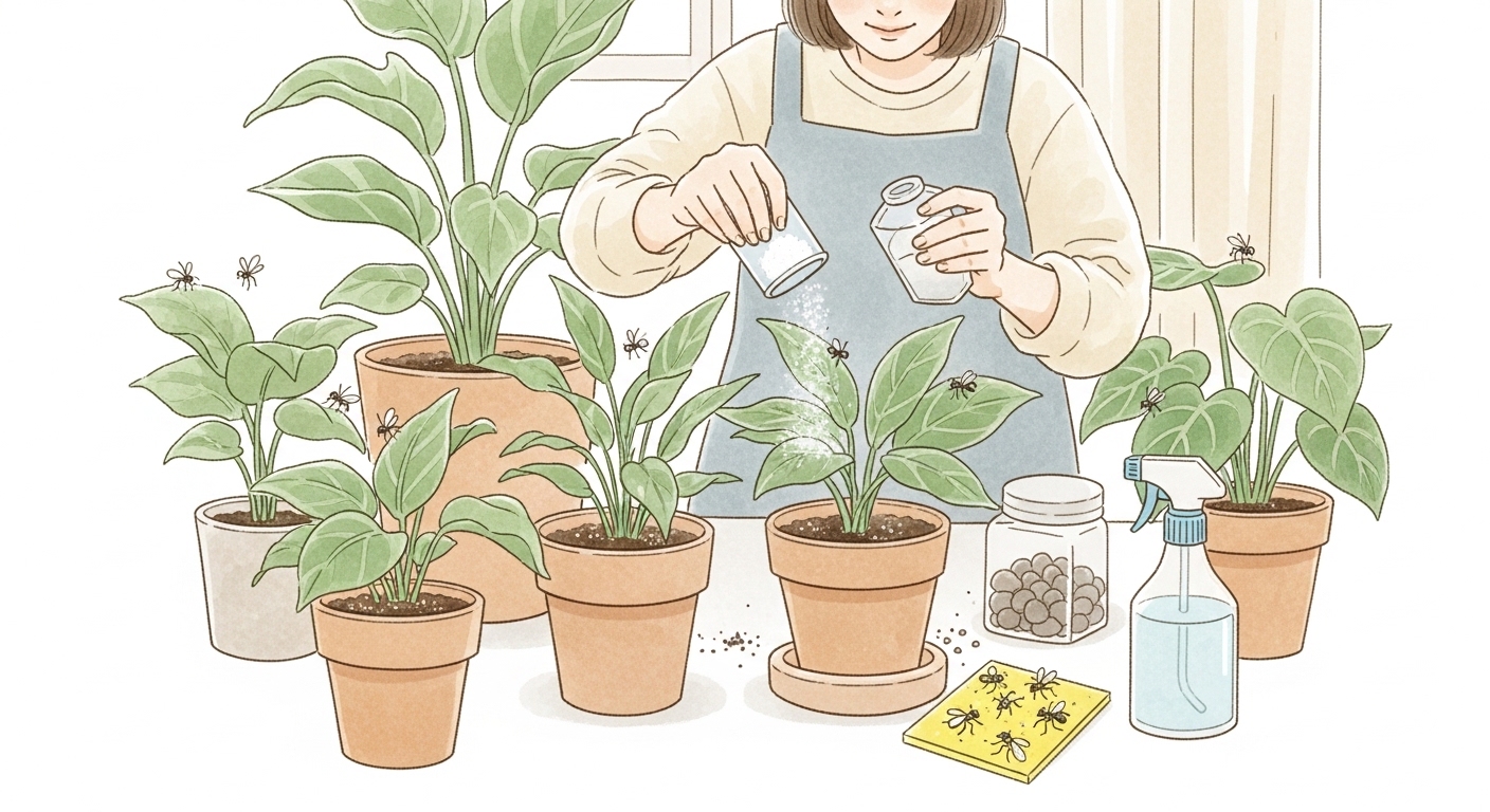 私が実践!観葉植物コバエ対策、本当に効いた5つの方法を公開