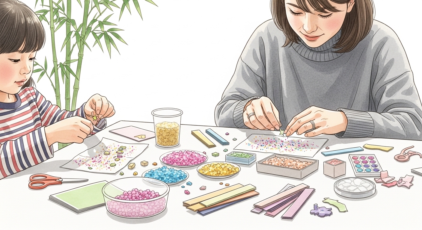 100均が味方！親子でキラキラ短冊を飾る3ステップ