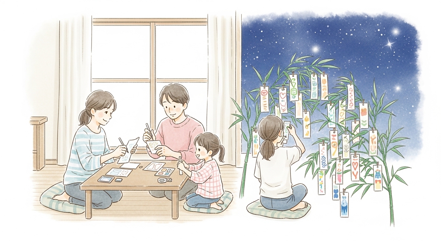 七夕の夜空に、家族の笑顔の花を咲かせよう！